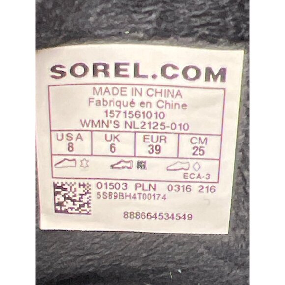 Sorel Fancy Lace ii Boot Black Winter Snow Leather Waterproof Women's Size 8 - Picture 10 of 10